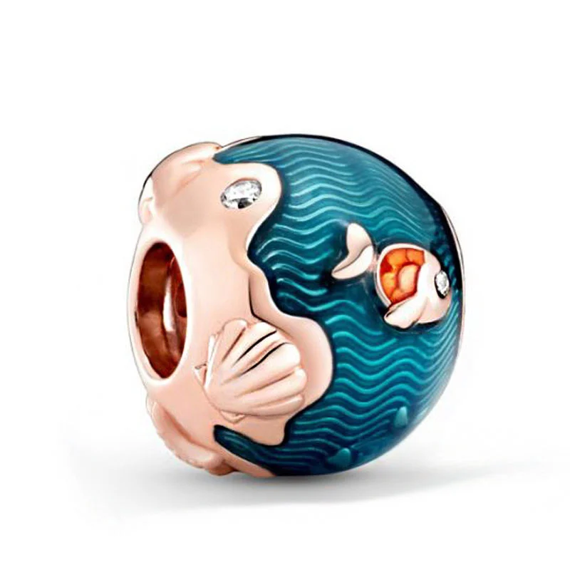Genuine 925 sterling silver marine animal hanging bead pendant suitable for original Pandora bracelet ladies fashion jewelry