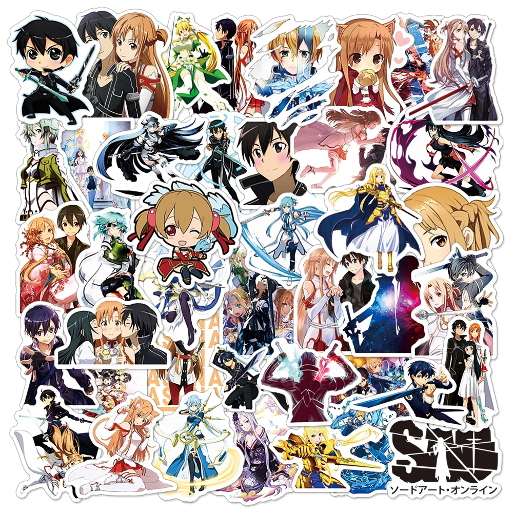 10/50 Pcs Hot Game Sword Art Online Graffiti Anime Stickers for Laptop Skateboard Bike Car Luggage Guitar Waterproof Decal Toys | Игрушки и