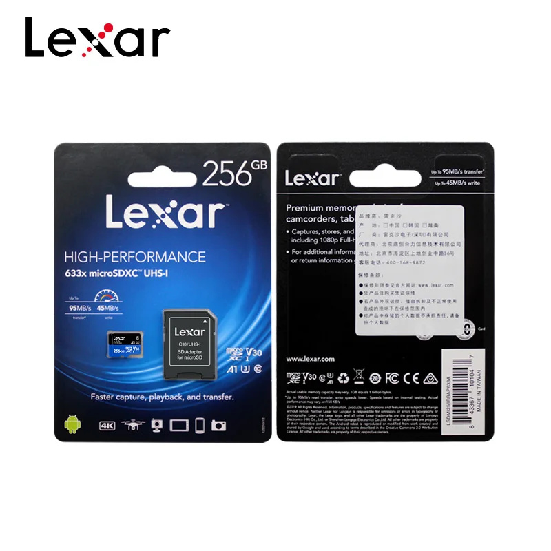 Lexar 128 Гб Micro SD 16 ГБ 32 ГБ карта памяти высокая скорость до Макс 95 м/с 64 Гб класс 10 633x картао де Мемория TF флэш-карта