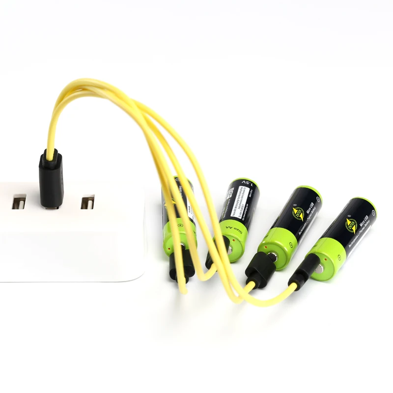 ZNTER 1/2/4 AA 1 5 в 1700 мАч батарея 2/4 шт. USB быстрая зарядка перезаряжаемая