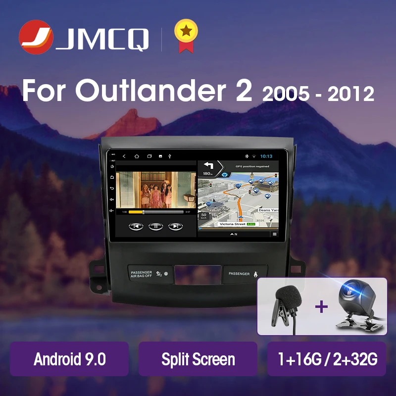 Автомагнитола JMCQ T3L для Mitsubishi Outlander xl 2 2005-2012 мультимедийный видеоплеер с