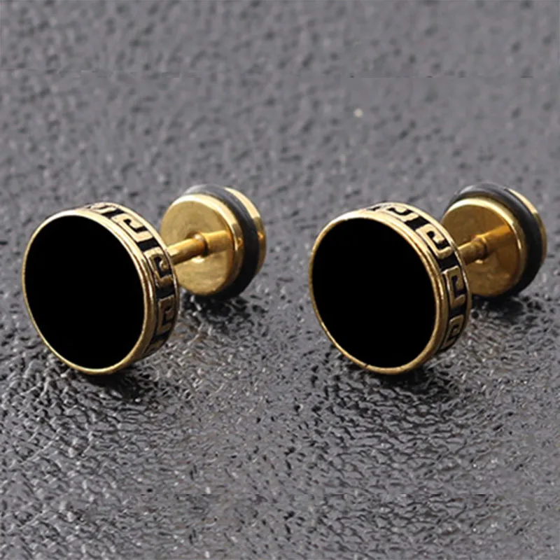 Мужские серьги в стиле панк mMINCN мужские титановые стальные серьги из нержавеющей стали с гальваническим покрытием капельного круглого торта