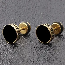 Мужские серьги в стиле панк mMINCN мужские титановые стальные серьги из нержавеющей стали с гальваническим покрытием капельного круглого торта