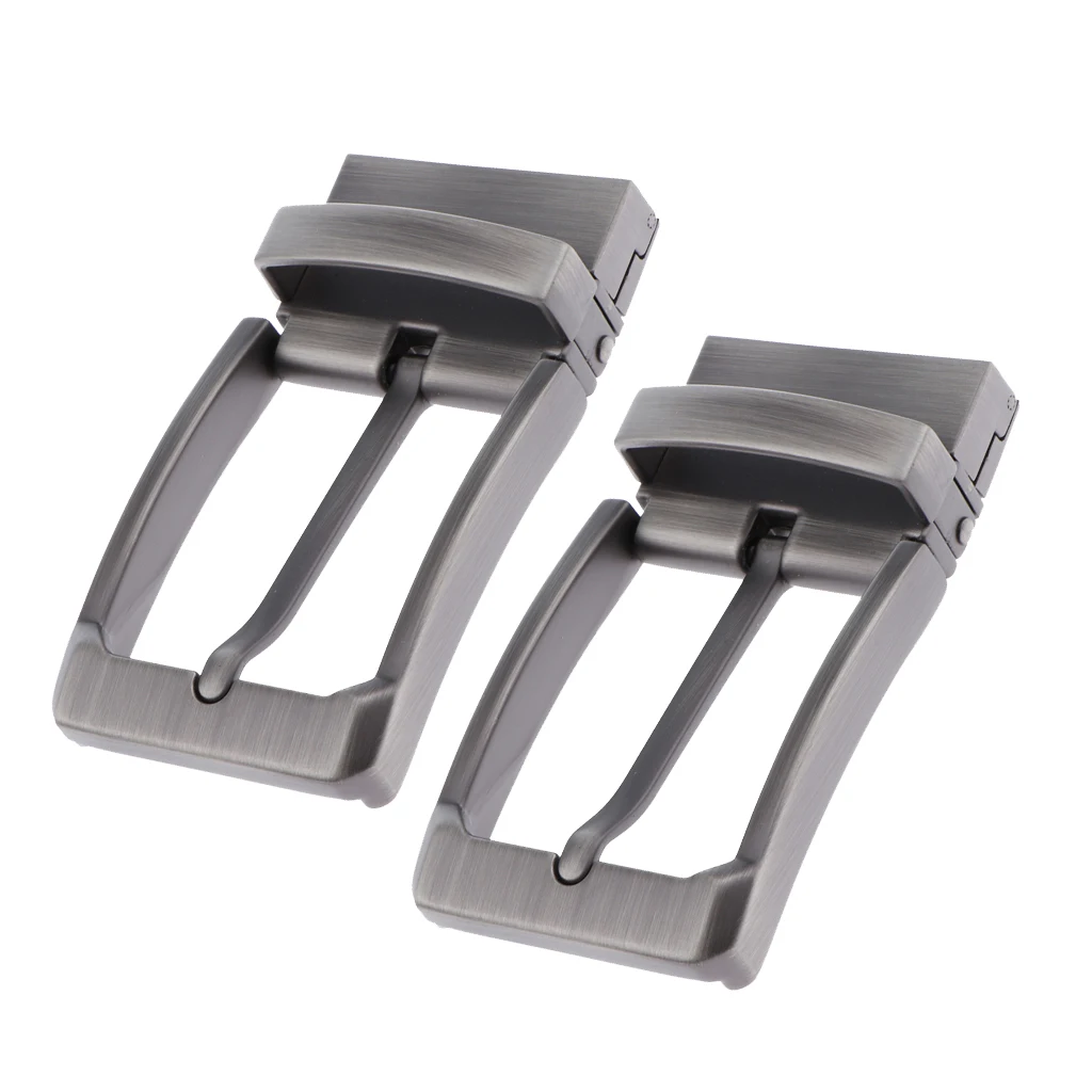  2pcs Men pin Buckle Leather Belt Waistband Buckles Alloy Reversible Belt Buckle Replacemen Fits 33-34 mm belt
