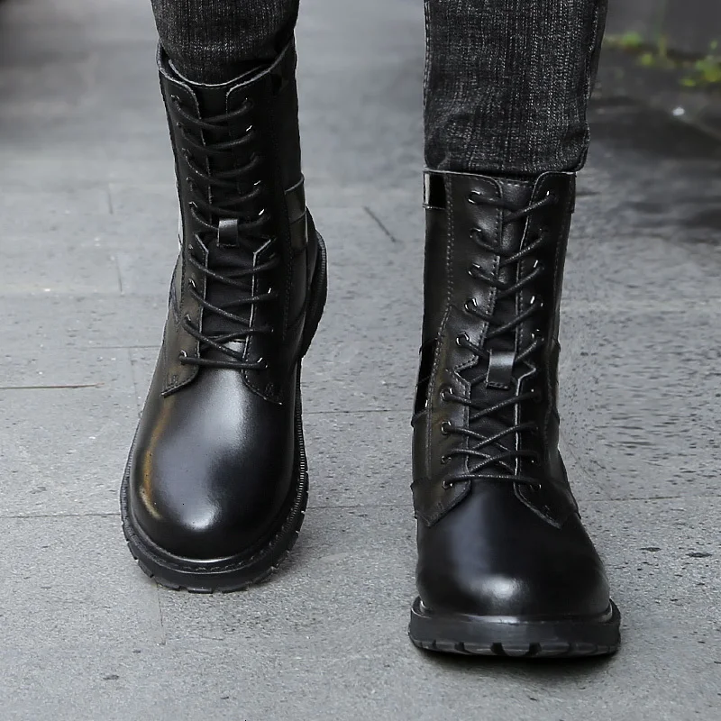 Ботинки мужские теплые зимние ботинки на меху Уличная обувь тактические ботинки из натуральной кожи на шнуровке; Botas Tacticos Zapatos; большие размеры 49 N1