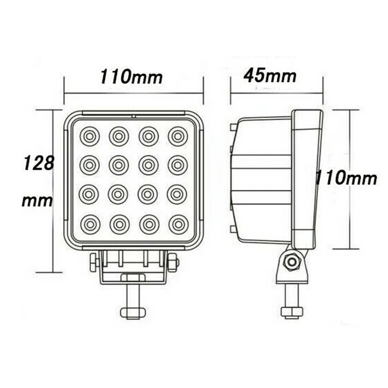 2pcs 48W 16LED Offroad Car Spot Light Bar 4WD Truck Tractor Boat Trailer 4x4 SUV ATV 24V 12V LED Work Lamp
