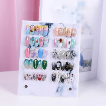 

Acrylic faux ongles storage case nail polish marble showing shelf nail art manicure decoration removable nail design tools