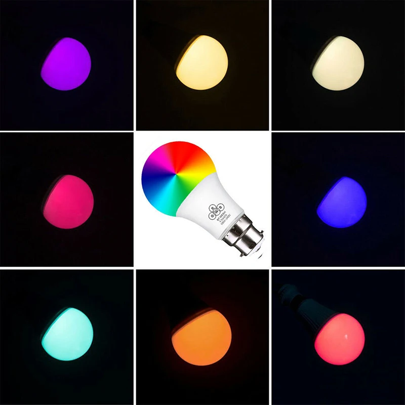 Новая умная дистанционная лампочка B22 умная wifi 8 цветов Изменение RGB Магия 4,5/6,5 Вт RGB Светодиодная лампа штепсельная розетка стандарта Великобритании
