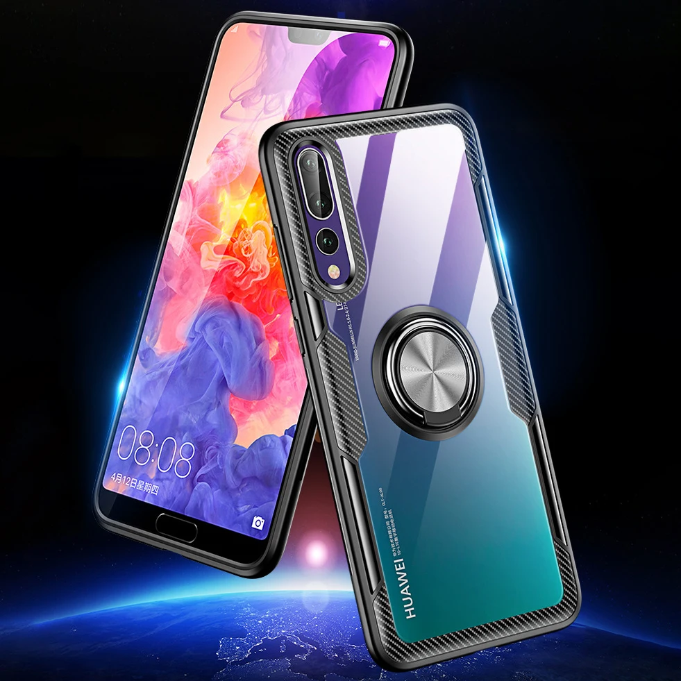 Прозрачный чехол для телефона для iPhone XS, металлическое кольцо, держатель, PC, прозрачная задняя крышка для iPhone 11 Pro XS Max XR X 8 7 6S Plus, чехол, Coque