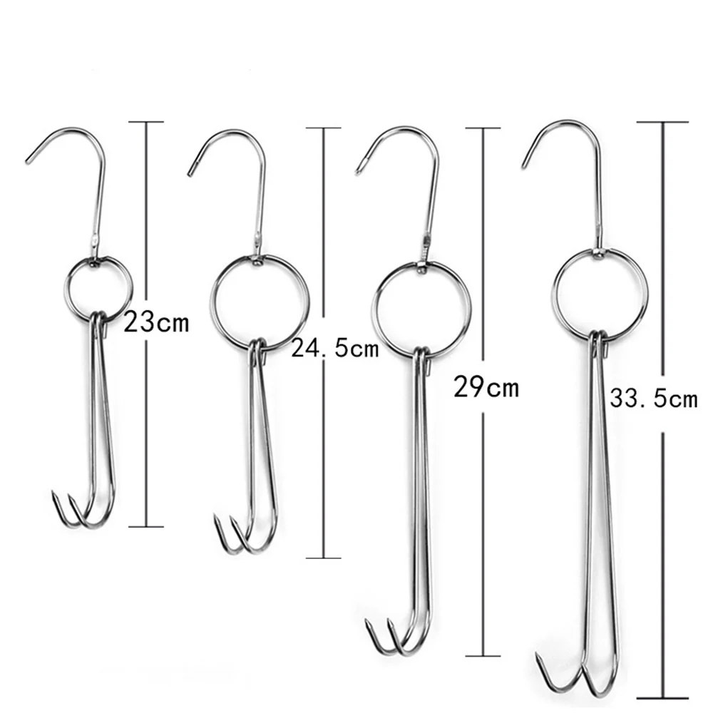 Stainless Steel Beef Meat Clasps Duck Goose Turkey Hooks Roast Duck Bacon Hook BBQ Storage Hanger Bread Hook Kitchen Tools images - 6