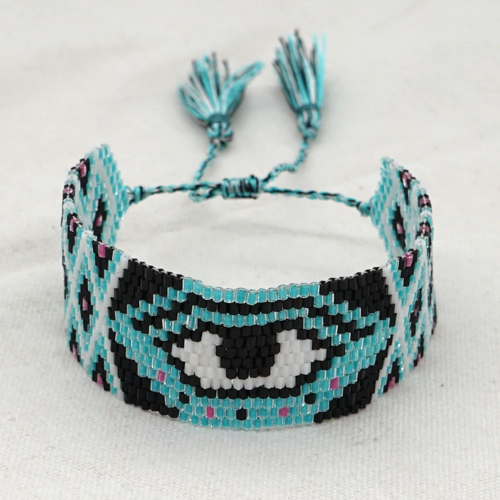 

Go2boho Boho Jewelry Evil Eye Bracelet For Women Bracelets Pulsera Handmade Gift MIYUKI Beads Bohemian Armband Adjustable Tassel
