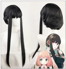 

Anime SPY X FAMILY Yor Forger Cosplay Wigs Black Long Heat Resistant Synthetic Hair Wig + Wig Cap for Women Hollywood