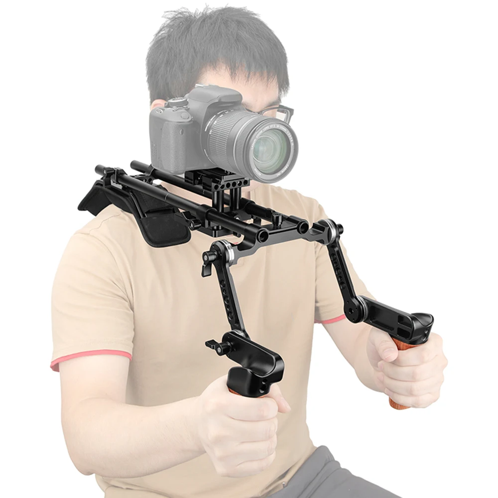DSLR Camera/DV Camcorder Shoulder Mount Rig With Manfrotto Quick Release Plate &