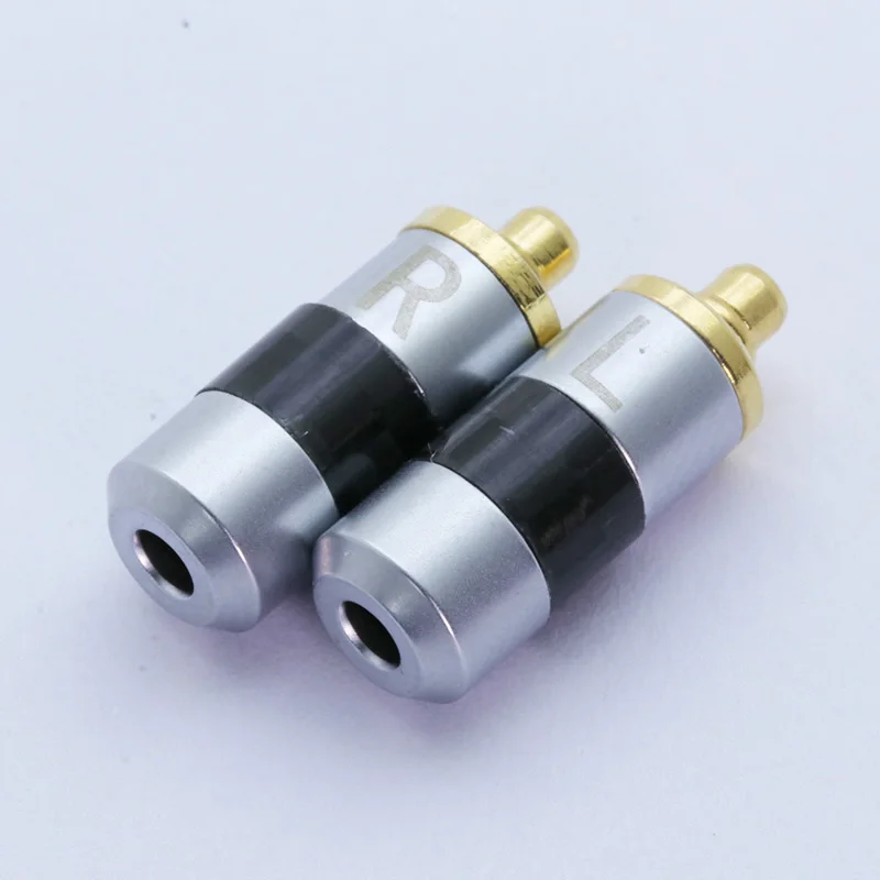 2pcs MMCX Pin Plugs Connector For Shure ED5 SE535,L/R, Gold Plated Contacts, with 2mm wire hole