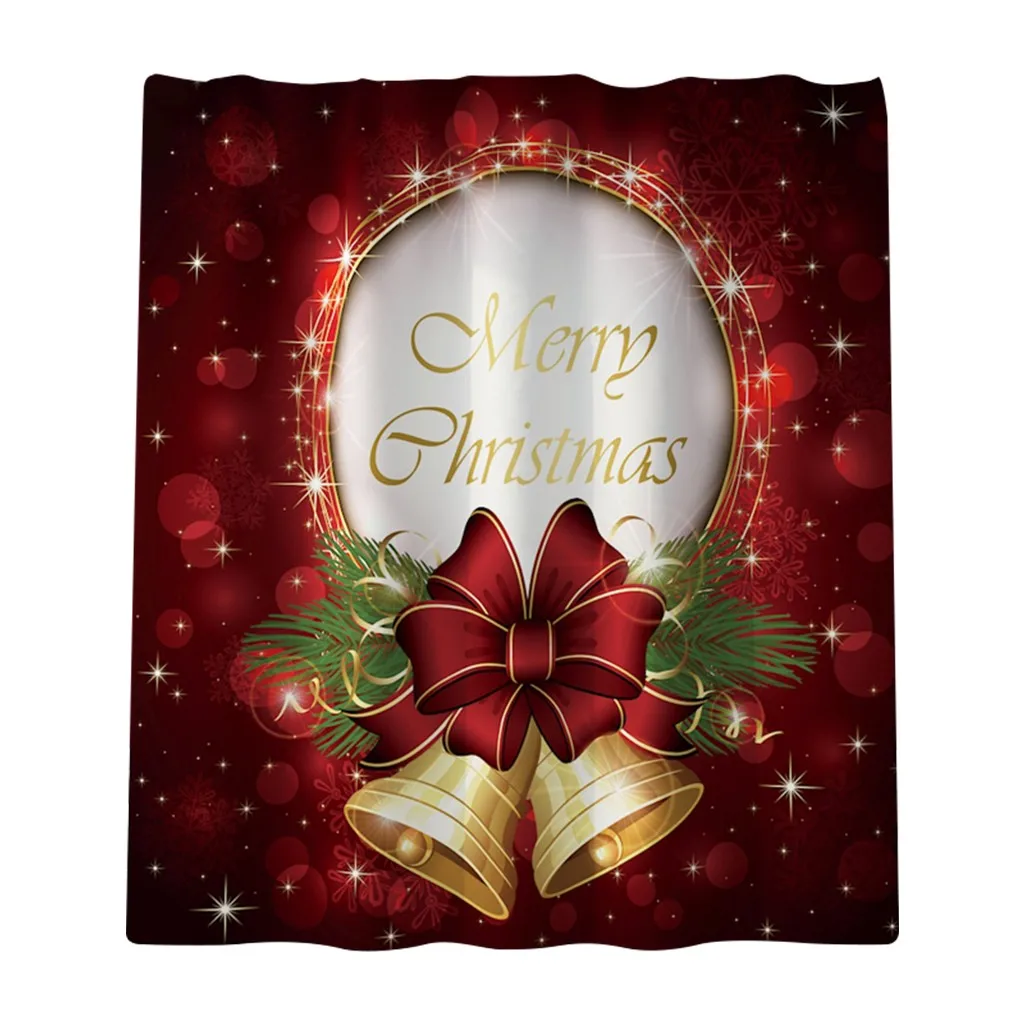 Merry Christmas напечатанная ванная занавеска для душа многоцветная полиэфирная волоконная занавеска для душа s Рождественское украшение для дома navidad - Цвет: A
