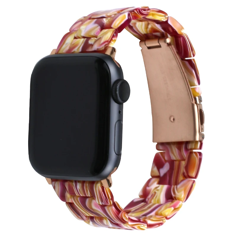 Ювелирный Браслет из полимерного материала, черепаховый ремешок для Apple Watch, ремешок 38 мм, 40 мм, 42 мм, 44 мм для Apple iWatch, ремешок серии 2, 3, 4, 5