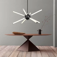 

LODOOO Chrome plating Modern Led Pendant Lights For Living Room Bedroom Acrylic Light Pipe Dining Room Kitchen Led Pendant Lamps