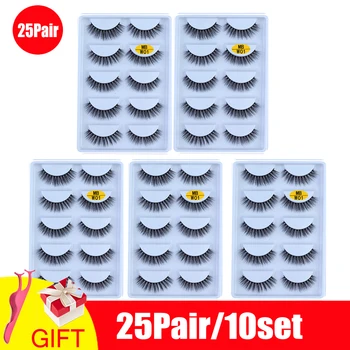 

MB-W 25 Paris/5 Set Mink Eyelashes 3D False Eye lashes Crisscross Mink Lashes Soft Dramatic Eyelash Fluffy Full Makeup Eye lash