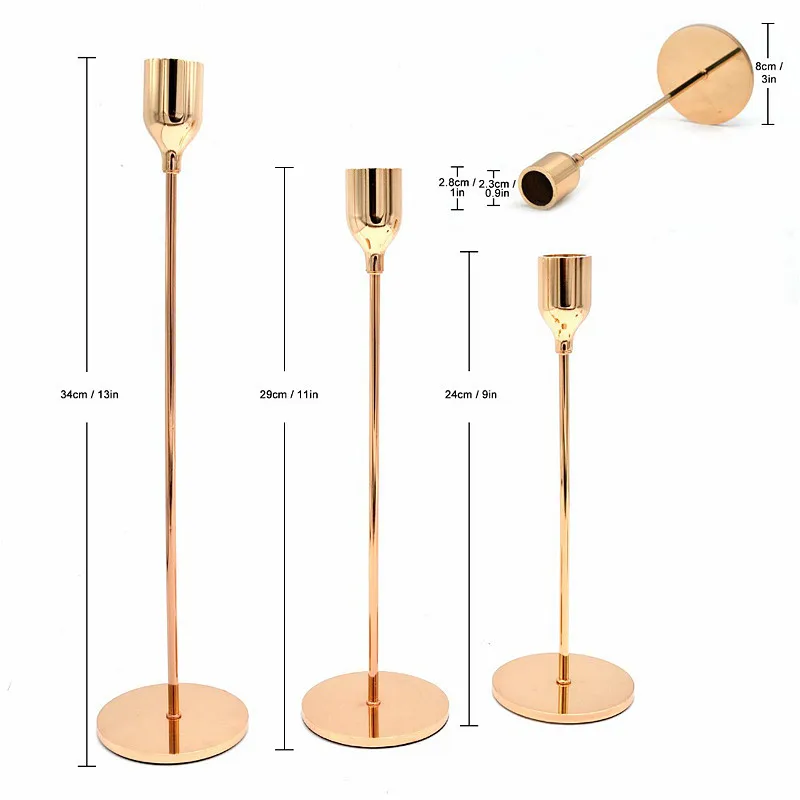 Europe Classic Metal Candle Holder Table Decoration Gold Candlestick Ornament Party Wedding Home Decor Candle Stand Candelabra