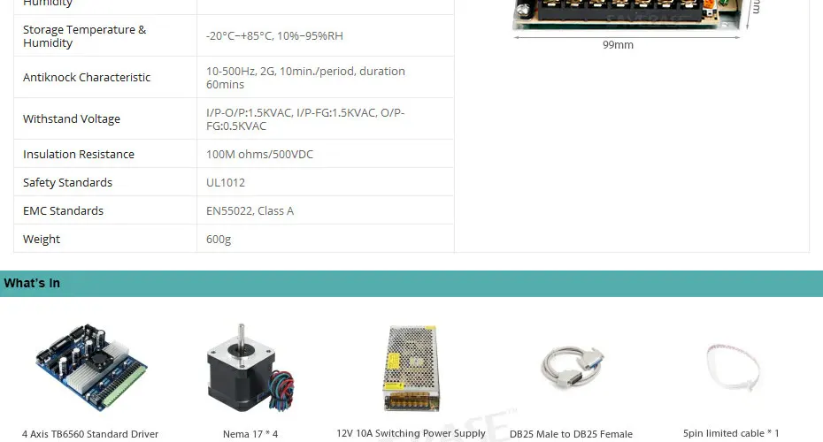 ЧПУ Маршрутизатора Комплект 4-оси M335 Драйвер Мотора 0.5A-3.5A+ 1.26 Nm Nema23 Шаговый Мотор