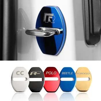 

4 pcs Car Door Lock Protective Cover Case Sticker For Volkswagen POLO CC Golf 7 6 Bora Tiguan Passat SCIROCCO Car Accessories