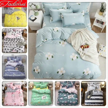 

Flower Pattern Duvet Cover Sheet Pillowcase Bedding Set Adult Kid Couple Soft Cotton Bed Linen 1.35m 1.5m 1.8m 2m 2.2m Bedspread