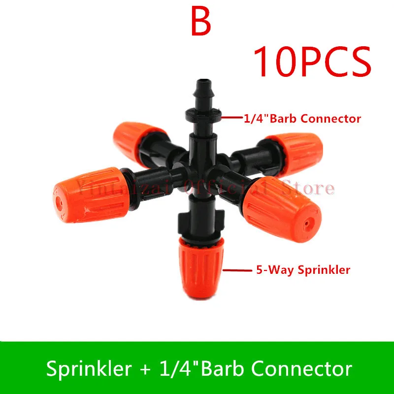 10 шт. теплица пять-Выход Регулируемый садоводство сад вращающийся распыление сельскохозяйственное спринклерное оборудование микро-спрей M400
