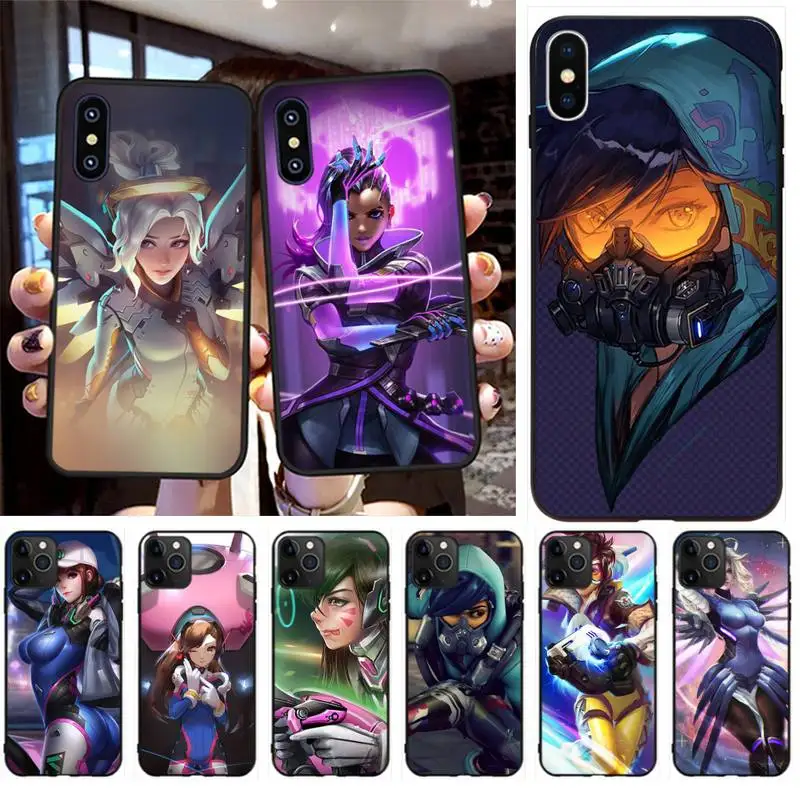 Мягкий черный чехол для телефона PENGHUWAN с аниме Overwatch iPhone 11 pro XS MAX 8 7 6 6S Plus X 5S SE