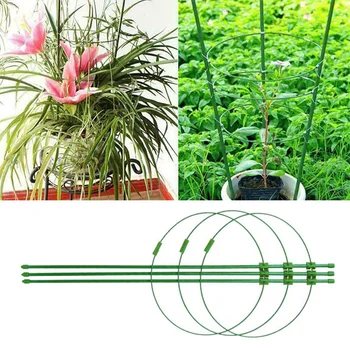 

Support Cages Climbing Plant Flowers Stand with 3 Adjustable Rings Sturdy for Garden DC120