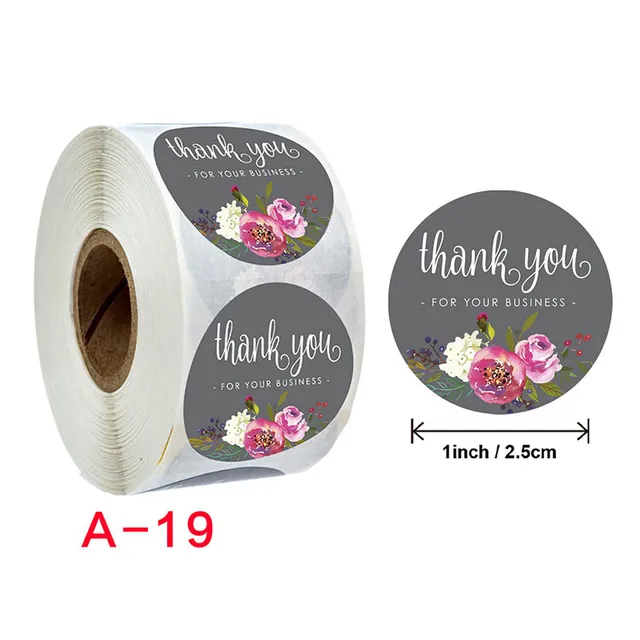 500pcs/roll Thank You Stickers Seal 1inch Paper Labels Decoration Stickers For Handmade Jewelry Wedding Gift Labels Stationery A-19