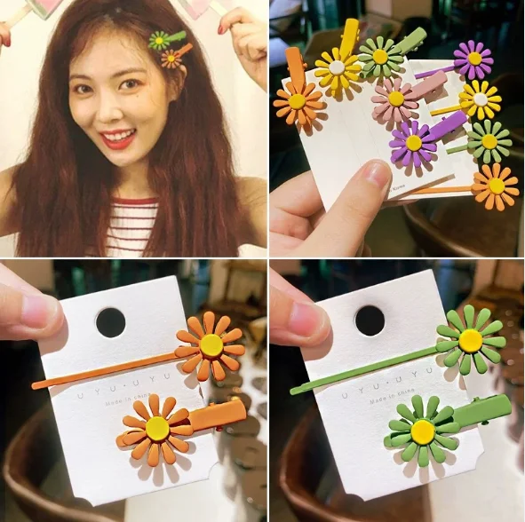 

1piece Hair Barreettes For Girls Headwear Hair Pin Assorted Color Flower Princess Hair Clips