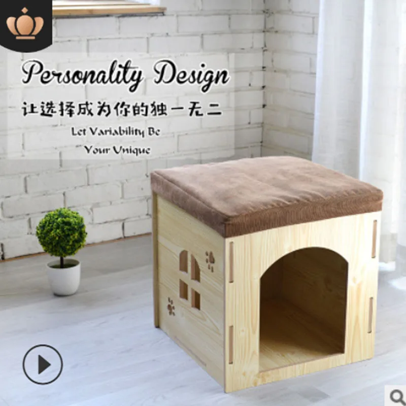 Новинка 2020 года. Четырехсезонный деревянный домик для питомцев кошек и кроликов.