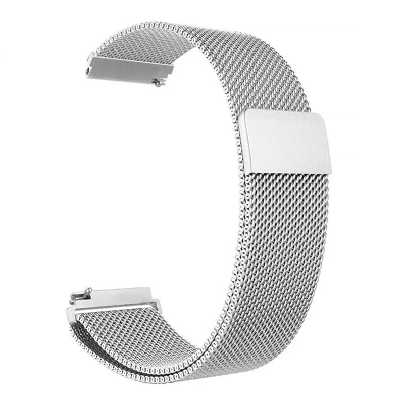 silver Для samsung Galaxy Watch Active 2 40 мм 44 мм ремешок Миланский Браслет на петле 20 мм ремешок из нержавеющей стали браслет для Active2 полосы - Цвет ремешка: silver