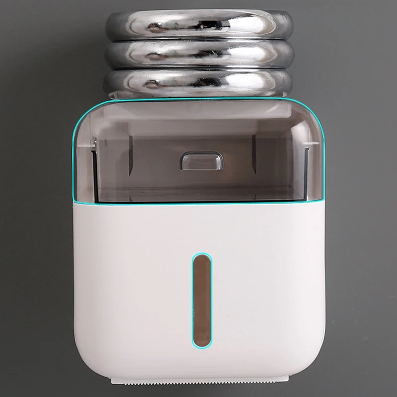 Toilet Paper Holder Plastic Bathroom Double Paper Tissue Box Wall Mounted Paper Shelf Storage Box Toilet Tissue Dispenser