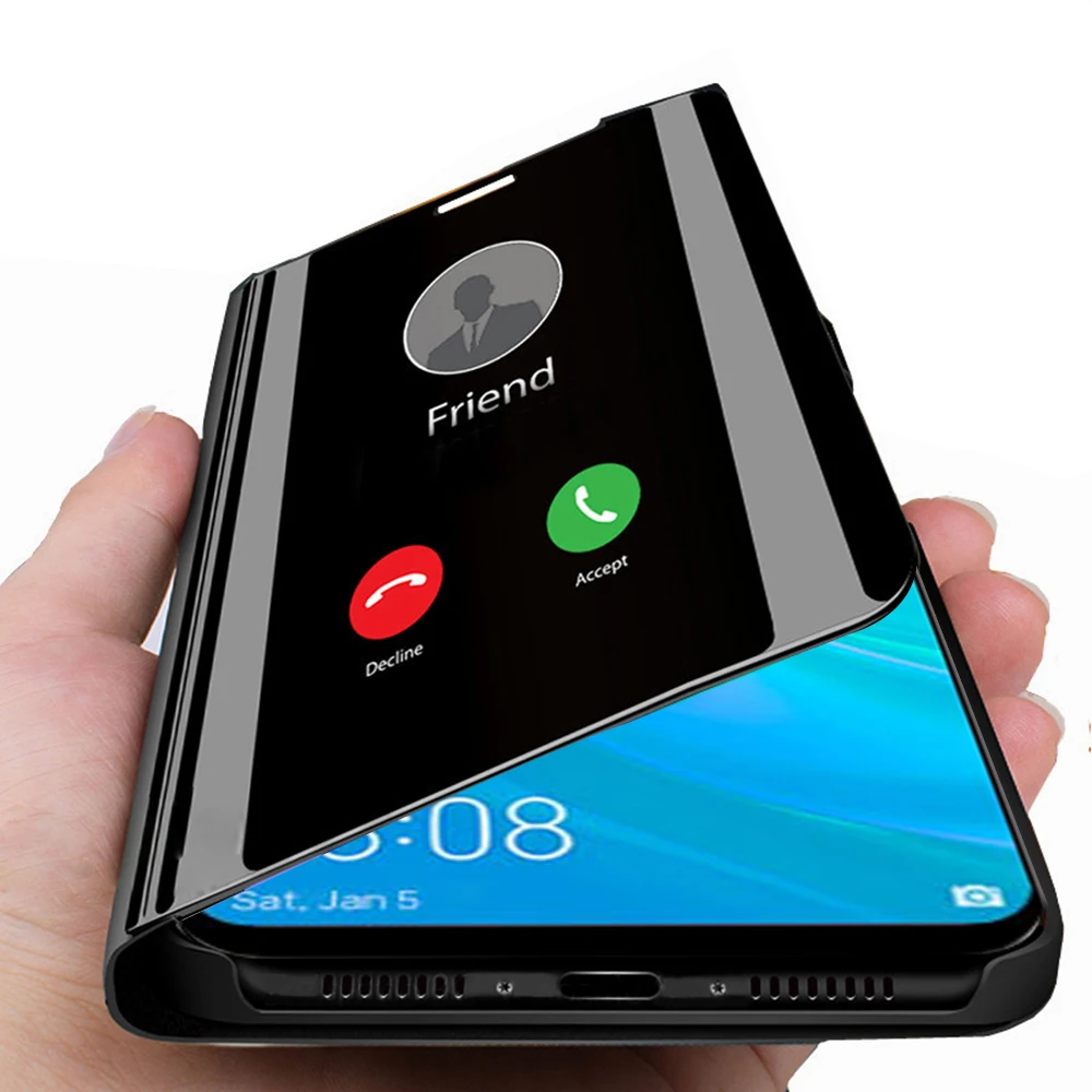 Умный зеркальный флип чехол для телефона Huawei P Smart Plus 2019 Z зеркальные прозрачные