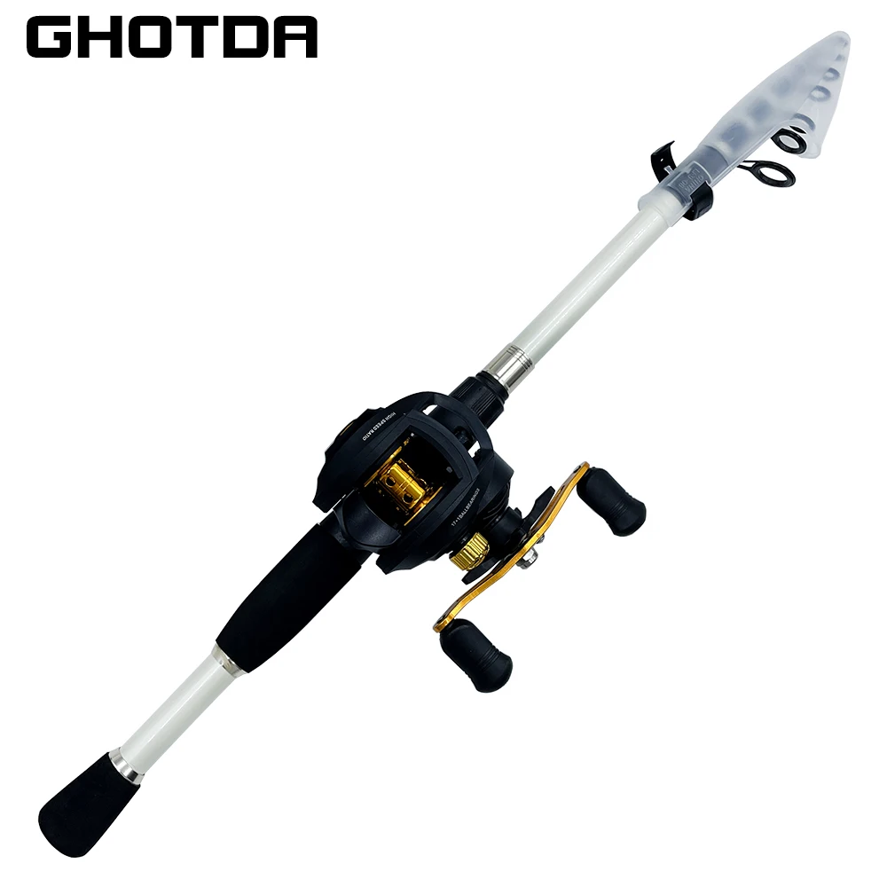 GHOTDA Baitcasting Reel Set Spincasting Fishing Combo Rod+Reel Power  Spinning/Casting Rod 1.6m-2.4m Ultralight Lure Fishing Rod