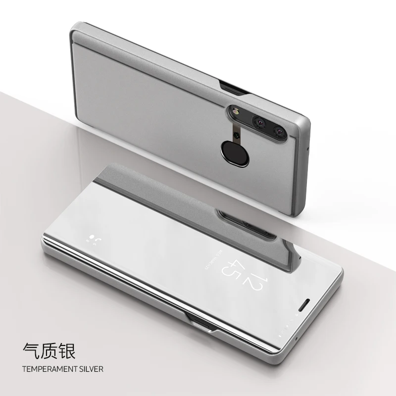 Для huawei Коврики 20 10 Pro P Smart четкое зеркало заднего вида 360 с подставкой откидной крышкой сенсорный чехол P20 Pro lite чехол - Цвет: Серебристый