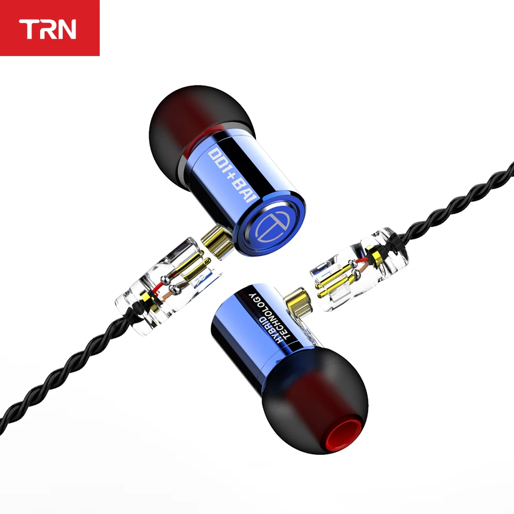 

AK TRN M10 1BA+1DD Metal Hybrid In Ear Monitor Earphone HIFI Sport Earphone Earplug Headset Headplug v90/v80/VX with QDC 3.5mm