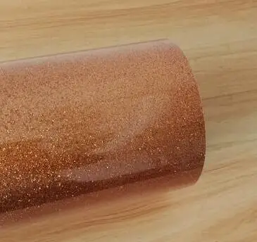 Free Shipping 1 sheet 30cmx50cm(12"x20") Glitter heat transfer vinyl for heat press machine cutting plotter - Цвет: coffee gold