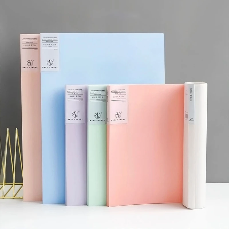 

A4 Display Book 20/40/80/100 Pages Transparent Insert File Folder Document Bag