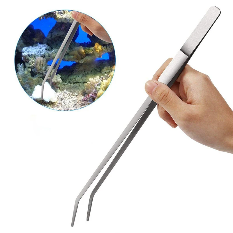 3/5Pcs Set Aquarium Cleaning Tools Kit Tweezers Curve Scissor Fish Tank Water Plants prune Grass Stainless Steel Tool Suit