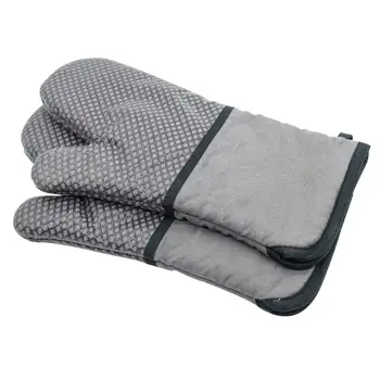 

Oven Gloves with Heat-resistant Non-slip Silicone and Comfortable Thick Cotton Pad for Kitchen Baking Gloves 40DC20