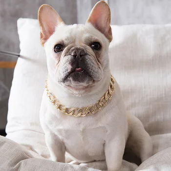 

Fashion Pet Dog Collars Luxury Gold Bling Bling Puppy Dog Cat Necklace Plastic Collar Accessories Pet Products