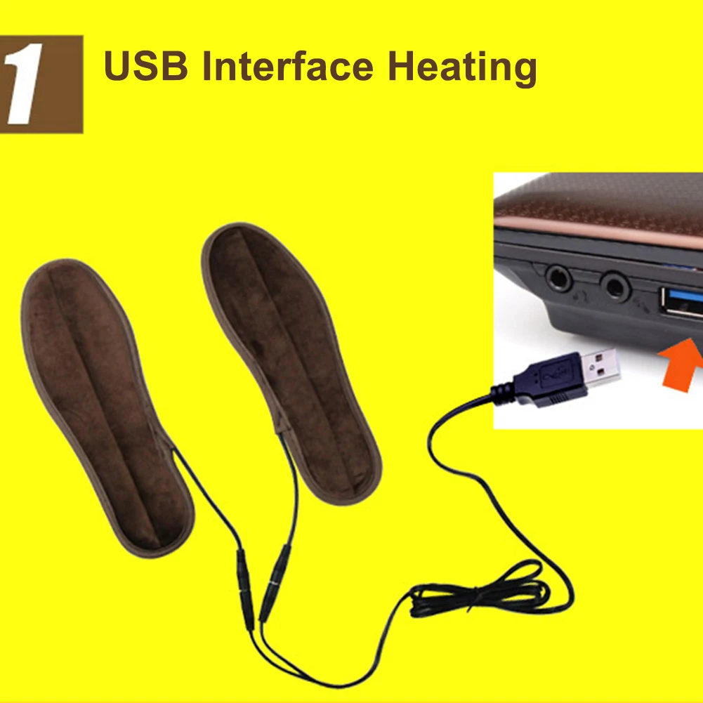 1 пара моющиеся USB перезаряжаемые электрические нагревательные стельки для обуви, стельки для ног, теплые удобные стельки для занятий спортом на открытом воздухе
