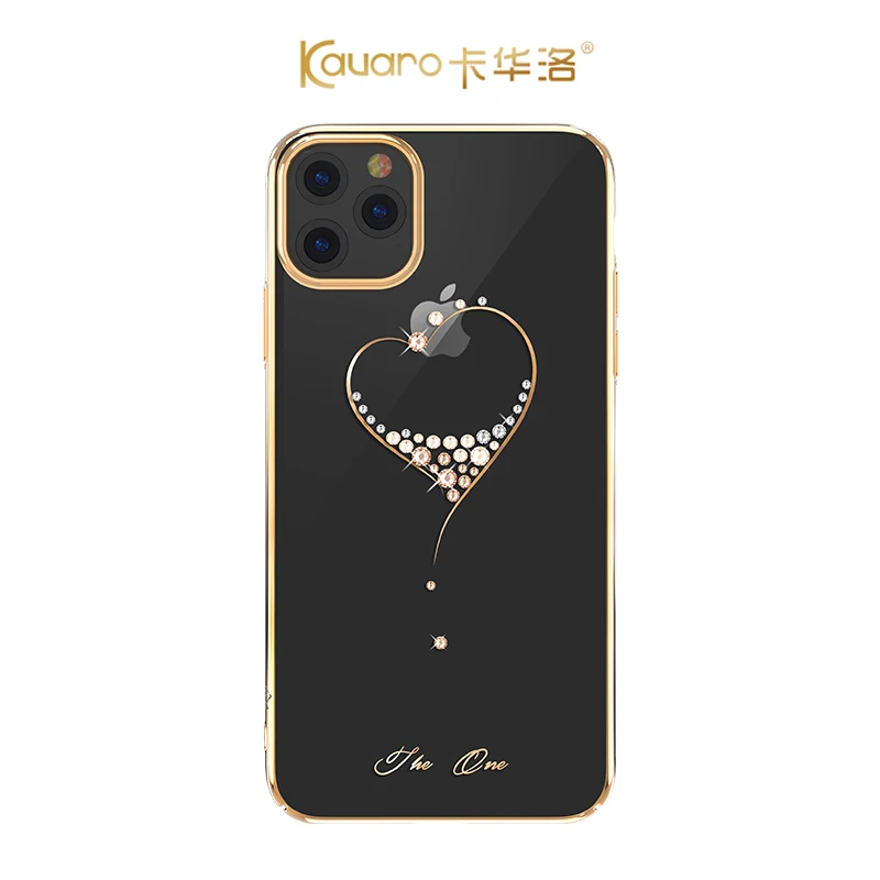KAVARO чехол с бриллиантами для iPhone 11 Pro Max с кристаллами, стразы, элементы, чехол для iPhone 11/Pro/Max, Жесткий Чехол - Цвет: Wish Gold