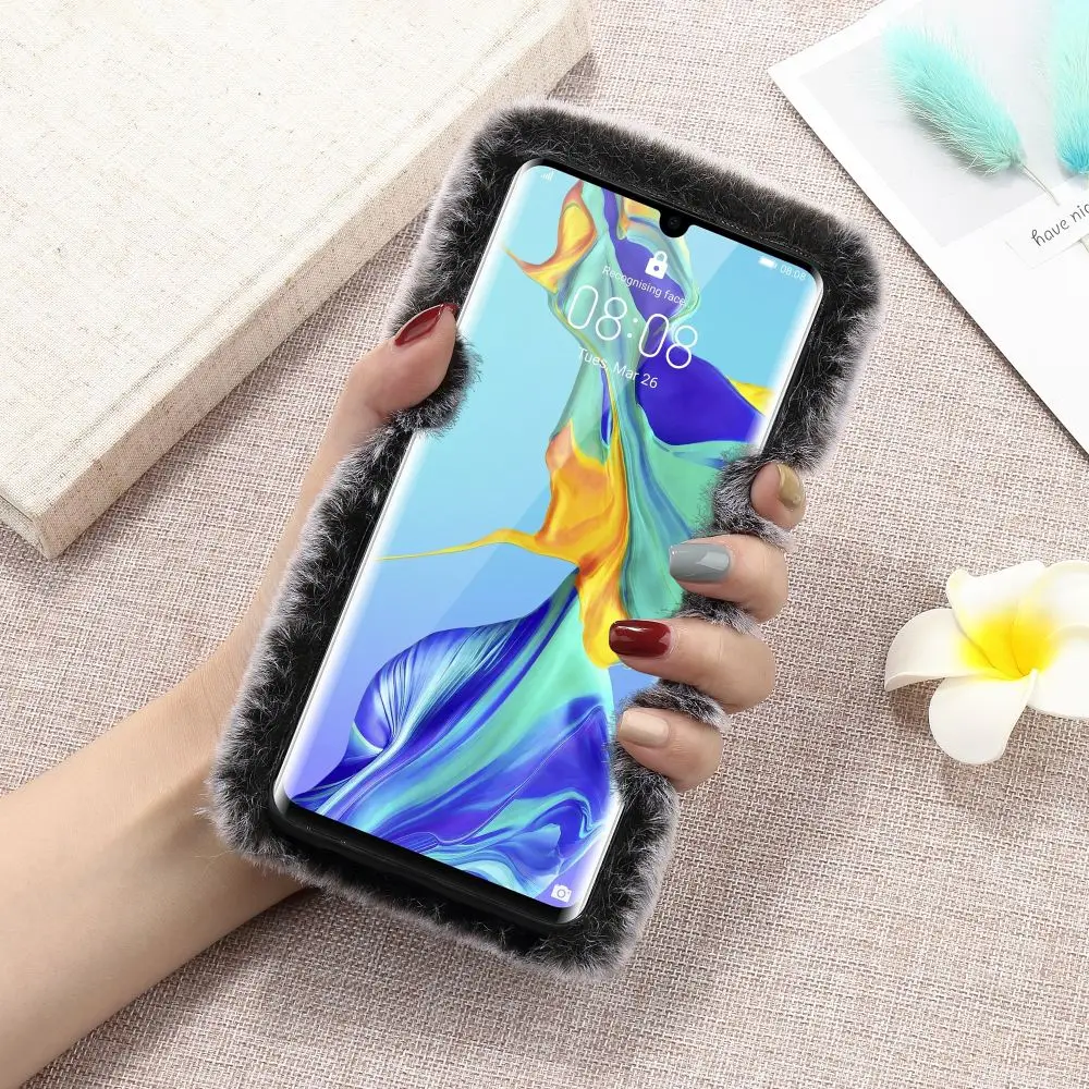 LLZ. COQUE теплый роскошный Пушистый Плюшевый Меховой чехол для телефона для huawei P8 P9 P10 P20 P30 Pro Lite mate 20 Smart Cover Capas Coque
