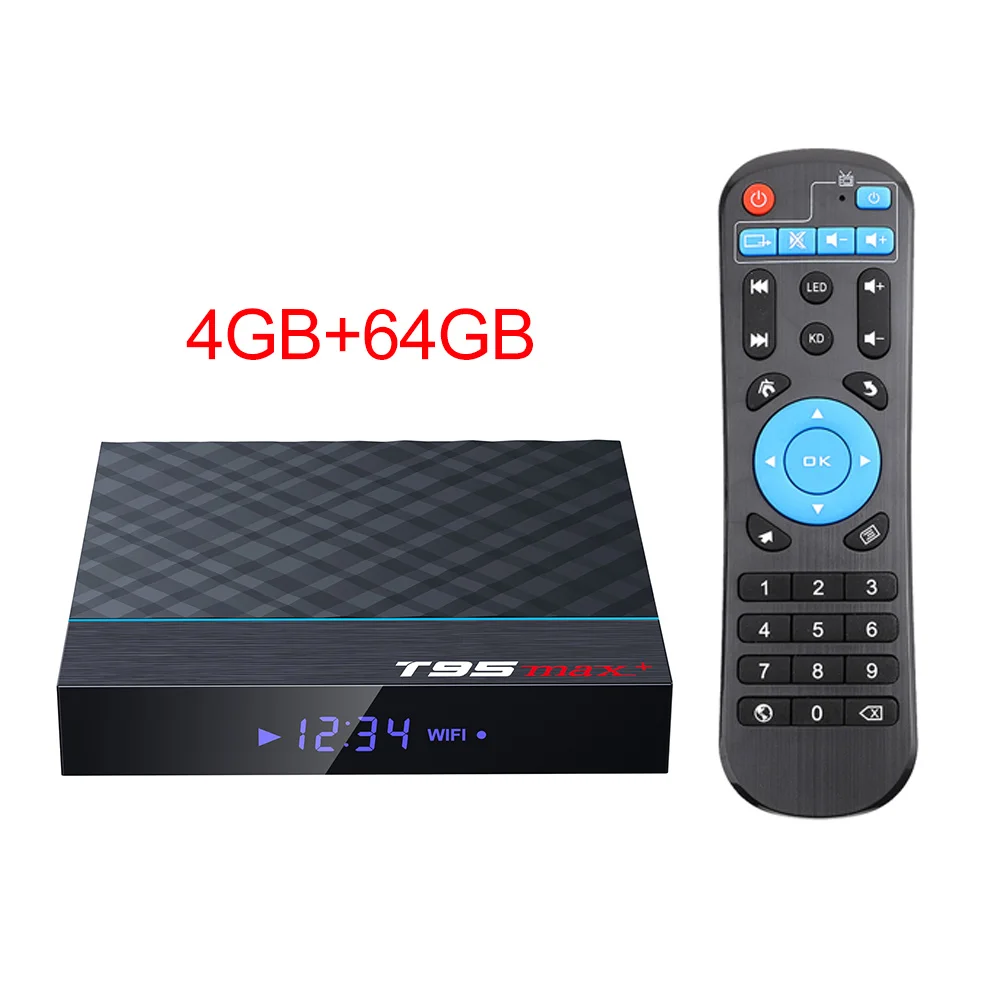 Смарт ТВ приставка Android 9,0 Amlogic S905X3 Поддержка 8K T95 MAX Plus 4 Гб ОЗУ 64 Гб ПЗУ двойной Wifi Youtube медиаплеер 2 ГБ/16 ГБ 4G/32 ГБ - Цвет: 4GB64GB