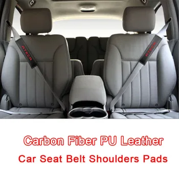 

1Pair Carbon fiber PU Leather Car Seat Belt Shoulders Pads For SEAT Ateca Car Seat Belt Covers Interior Accessories