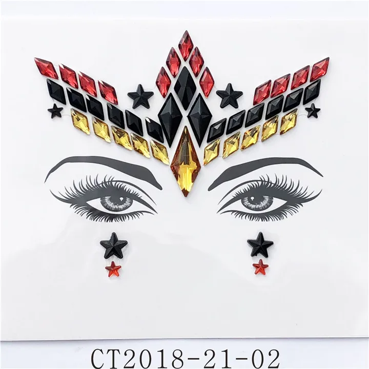 8  Foreign Art Performance Rhinestone Face Sticker Drill Eyebrow Stick  DIY Phone Case Jewelry Sticker Face Sticker Drill Stick
