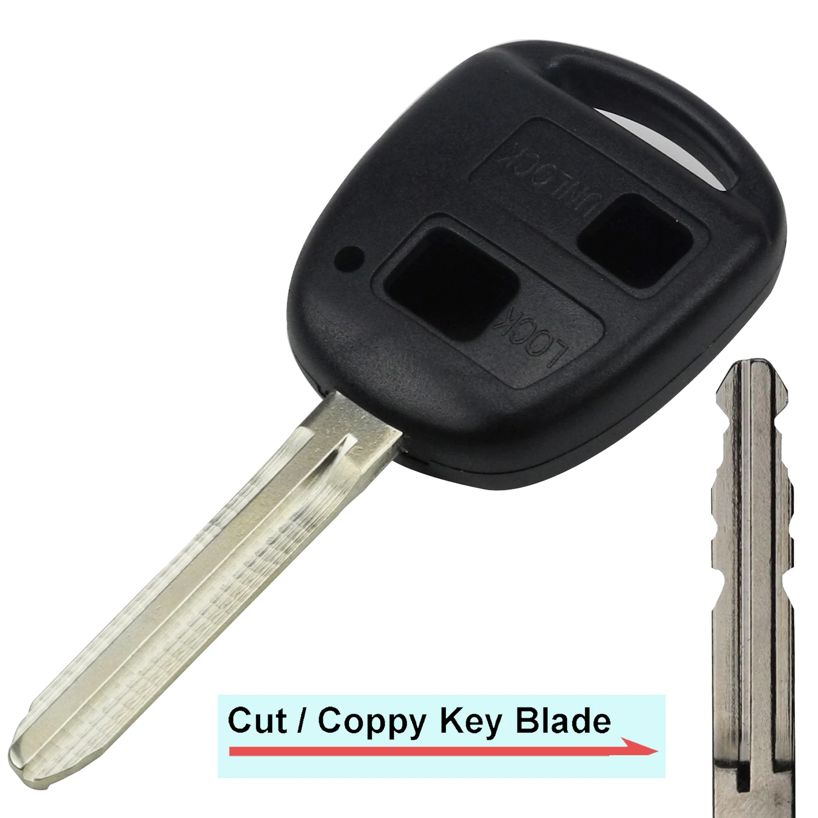 Standard 2 Button Jingyuqin Отрежьте лезвие 2/3 кнопки флип Брелок чехол для Toyota Camry RAV4 Corolla Prado Yaris включает режущий пустой - Количество кнопок: Standard 2 Button